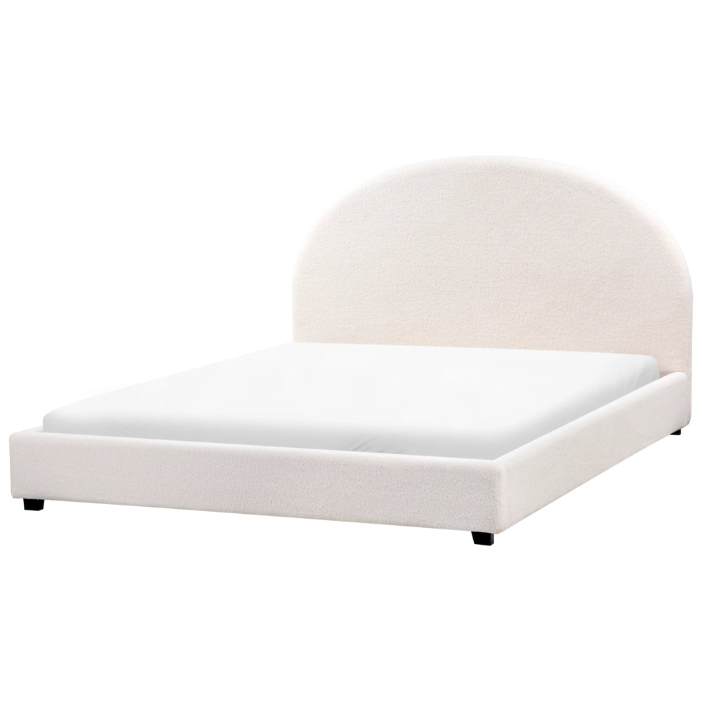 Letto matrimoniale in tessuto azzurro 160 x 200 stile retrò minimalista
