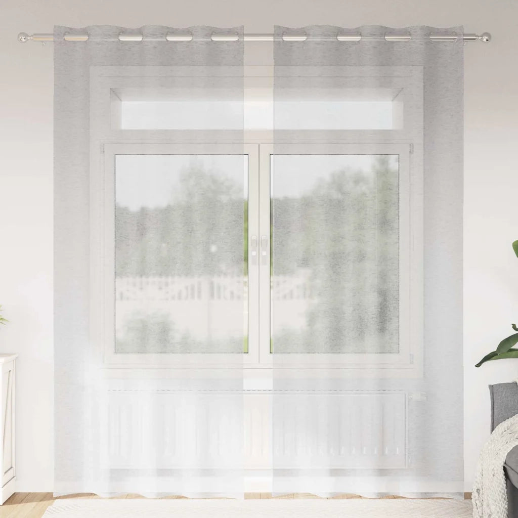 Tenda in Velo 2 pz Grigio chiaro 245 x 140 cm Poliestere 4108000