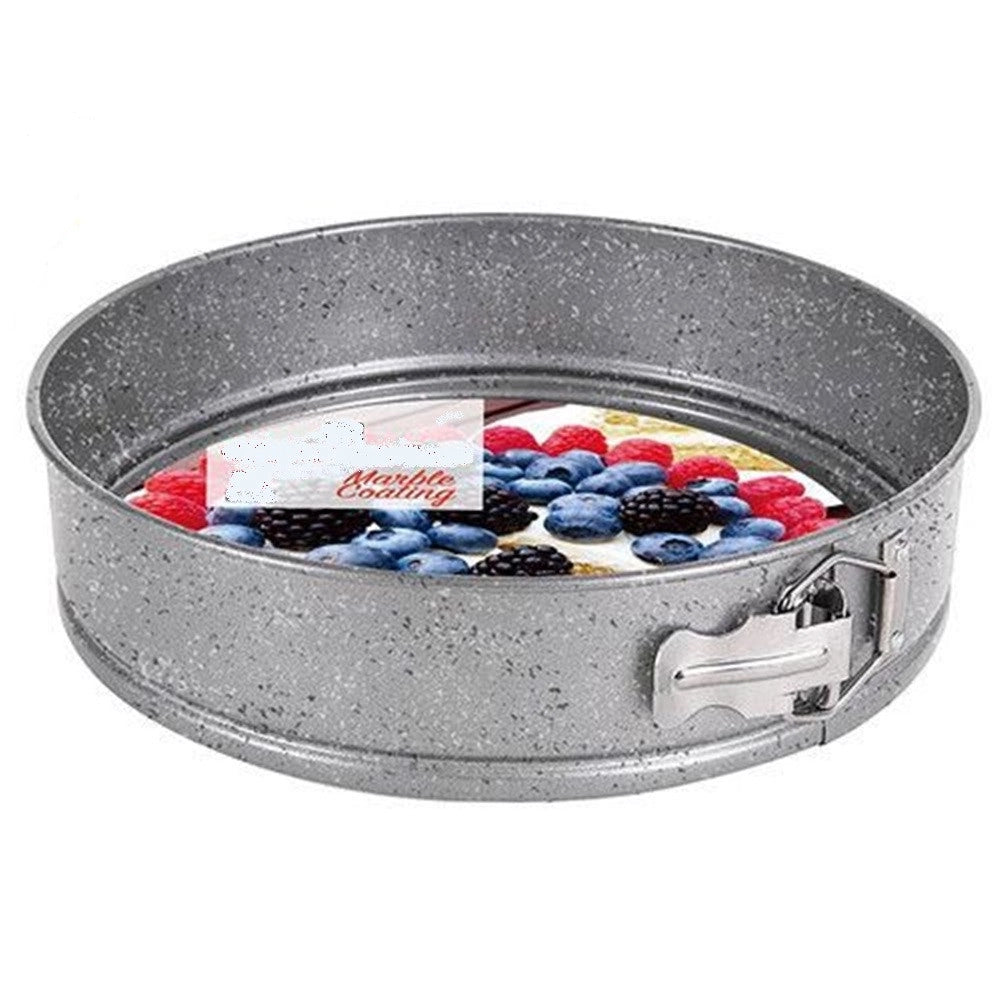 Trade Shop - Stampo A Cerniera Rimovibile Da Forno Rotondo In Acciaio 28x6,8cm Utensile Cucina 655862i -