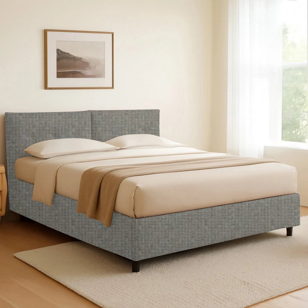 Truro, Letto Singolo Sfoderabile Made in Italy, Grigio Cenere