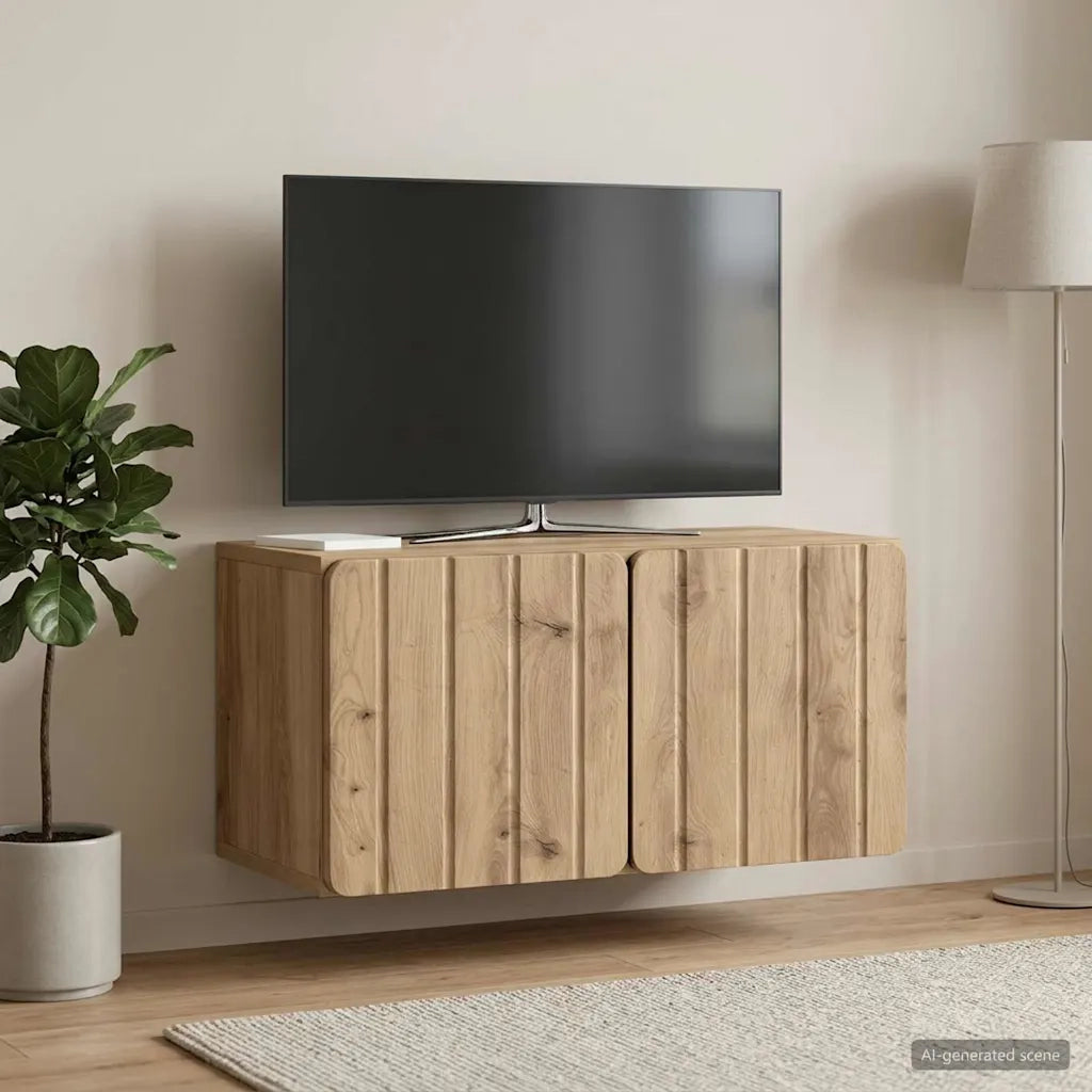 Mobile Porta TV da Muro Rovere Artigianale 59,5 x 31 x 30 cm 898374