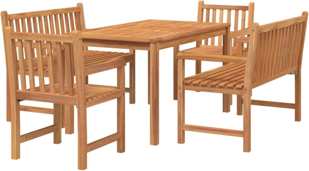 Set da pranzo da giardino 5 pezzi, set da tavolo e sedie da giardino, set da terrazza, set di mobili da giardino, set da terrazza in legno massello di teak