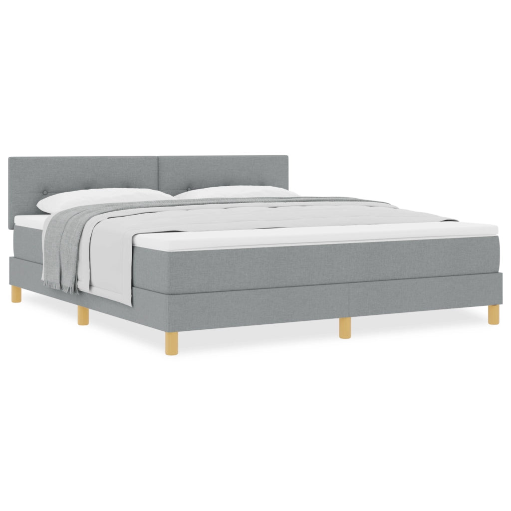 Letto a molle con materasso grigio chiaro 180x200 cm tessuto