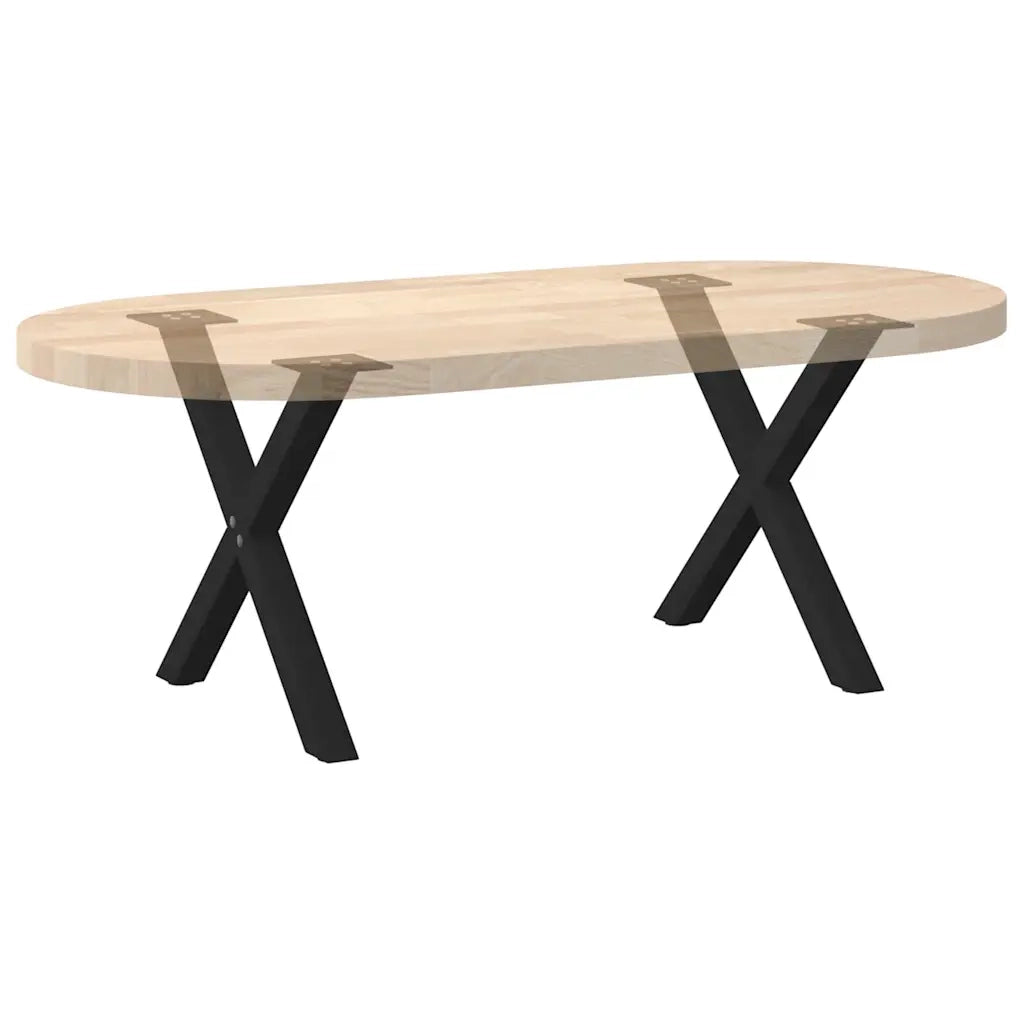 Gambe per Tavolino da Caffè a Forma di X 2 pz Nere 50x(42-43) cm Acciaio 4012896