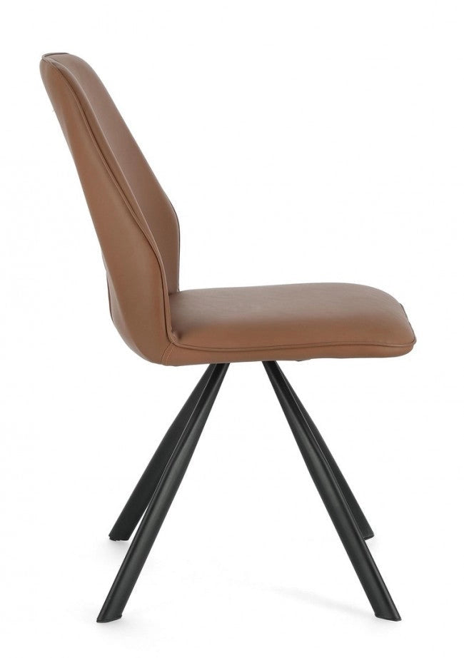 Set 4 Sedie 44x62x88h cm Maxwell Pu Cognac