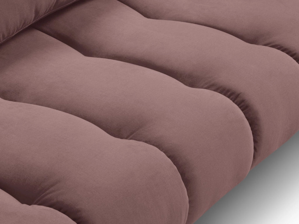 Cosmopolitan Design - Divano angolare sinistro "Hastings" 5 posti in velluto rosa 