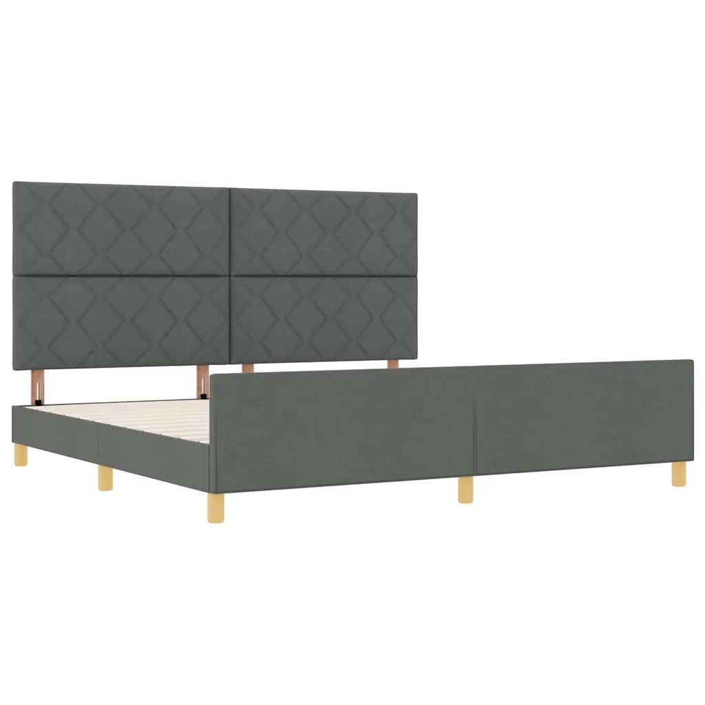 Struttura del letto Grigio scuro 200 x 200 cm Tessuto 3344831