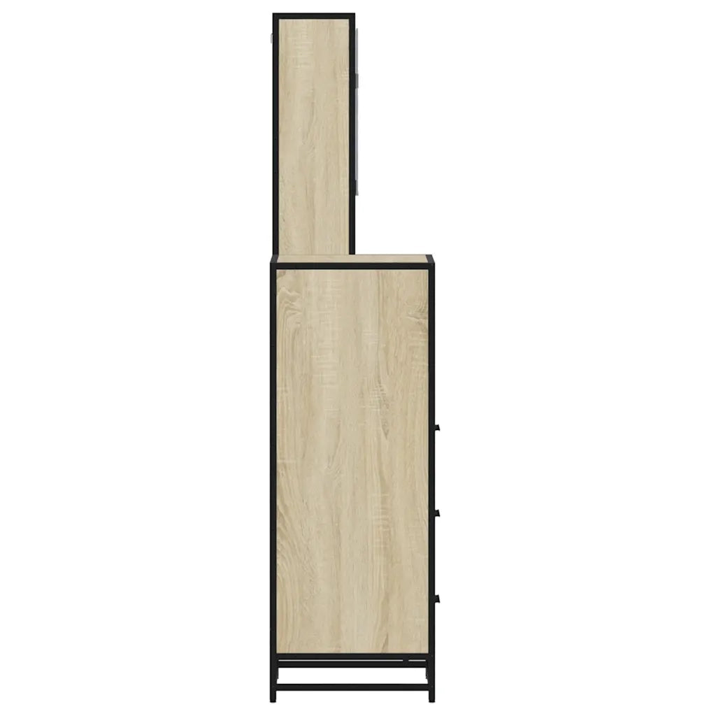 Set Mobili da Bagno 3 pz Rovere Sonoma in Legno Multistrato