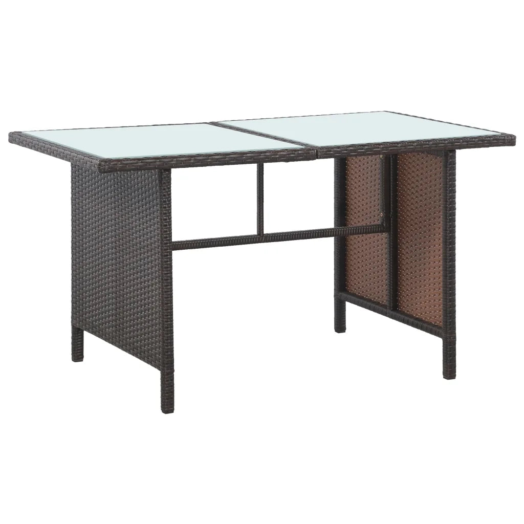 Set Divani da Giardino 5 pz con Cuscini in Polyrattan Marrone 43973