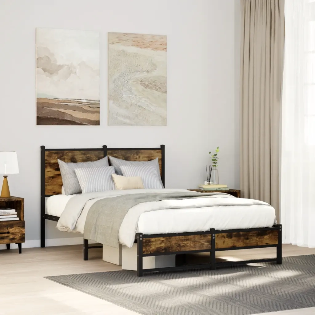 Giroletto senza Materaso in Metallo Rovere Fumo 120x200 cm 4007830