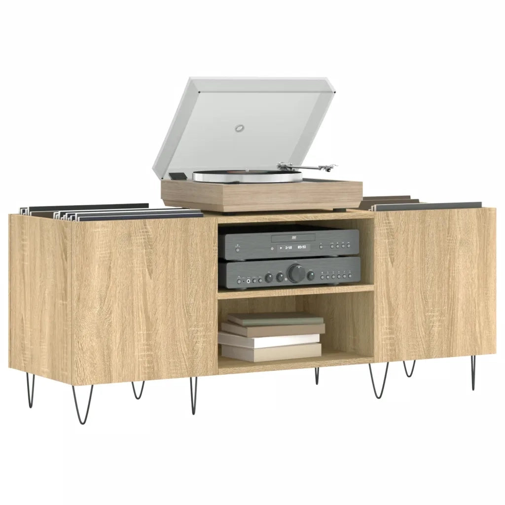 vidaXL Mobile Porta Dischi Rovere Sonoma 121x38x48cm Legno Multistrato