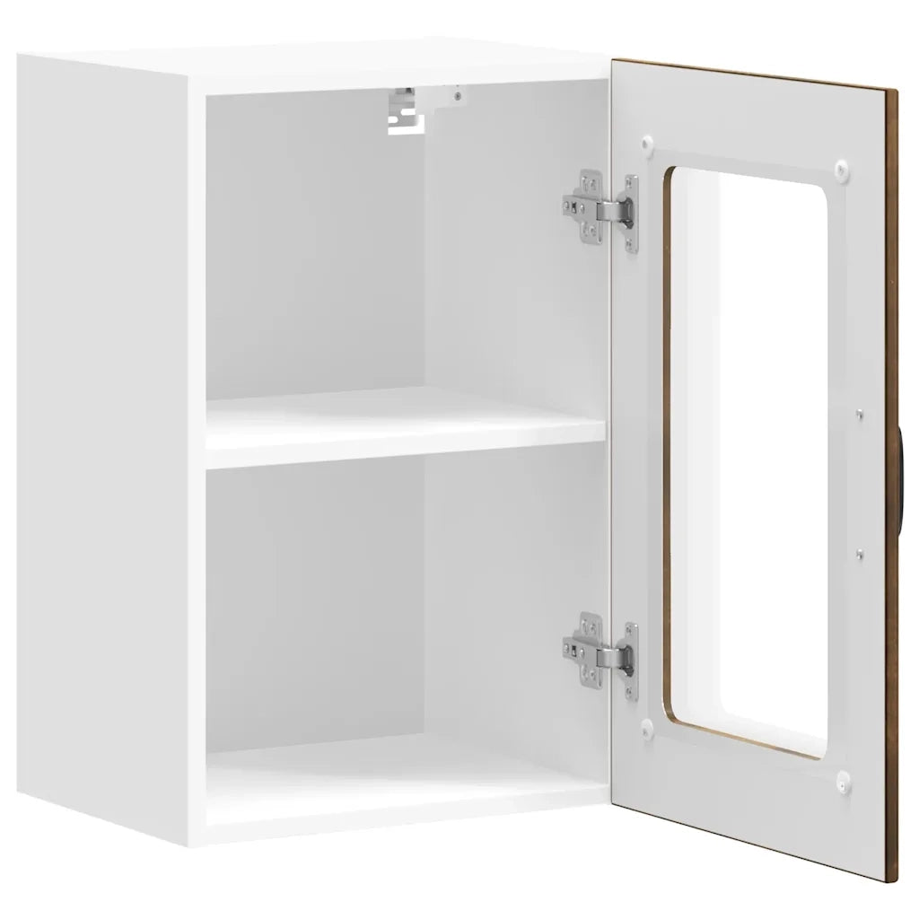 Pensile da Cucina con Porta in Vetro-Mobile Cucina da Parete Lucca Rovere Fumo 291136