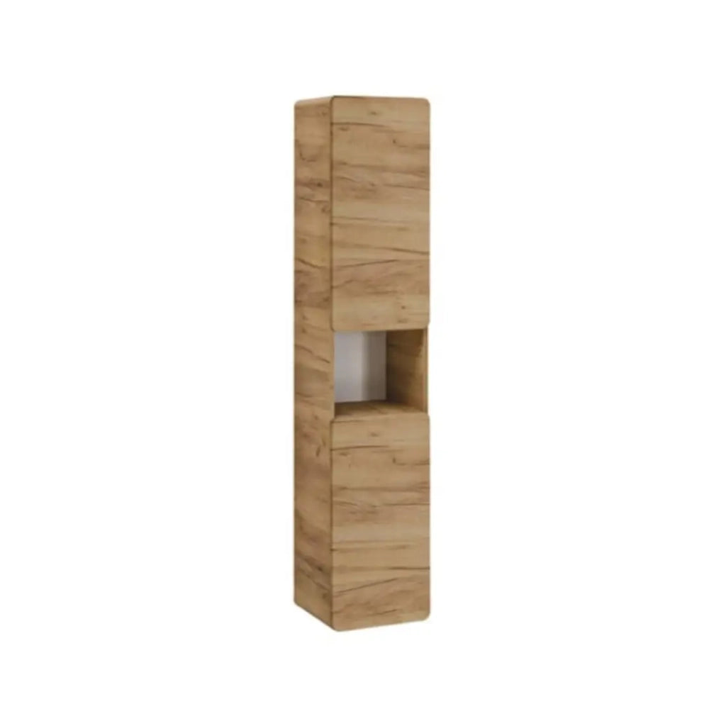 Colonna da bagno sospesa ERBANO – 2 porte – H170 cm – Colore rovere chiaro