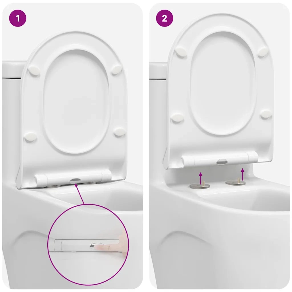 vidaXL Sedile del WC Bianco 48.5 x 36 x 5 cm Polipropilene