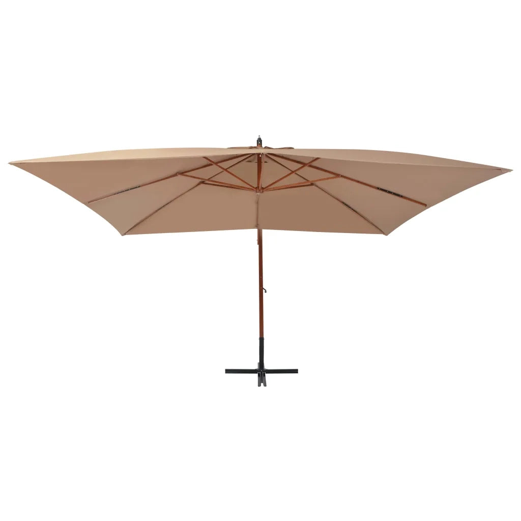 Ombrellone a Sbalzo con Palo in Legno-Ombrello da giardino 400x300 cm Tortora