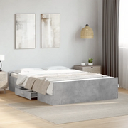 Giroletto Cassetti Grigio Cemento 135x190 cm Legno Multistrato