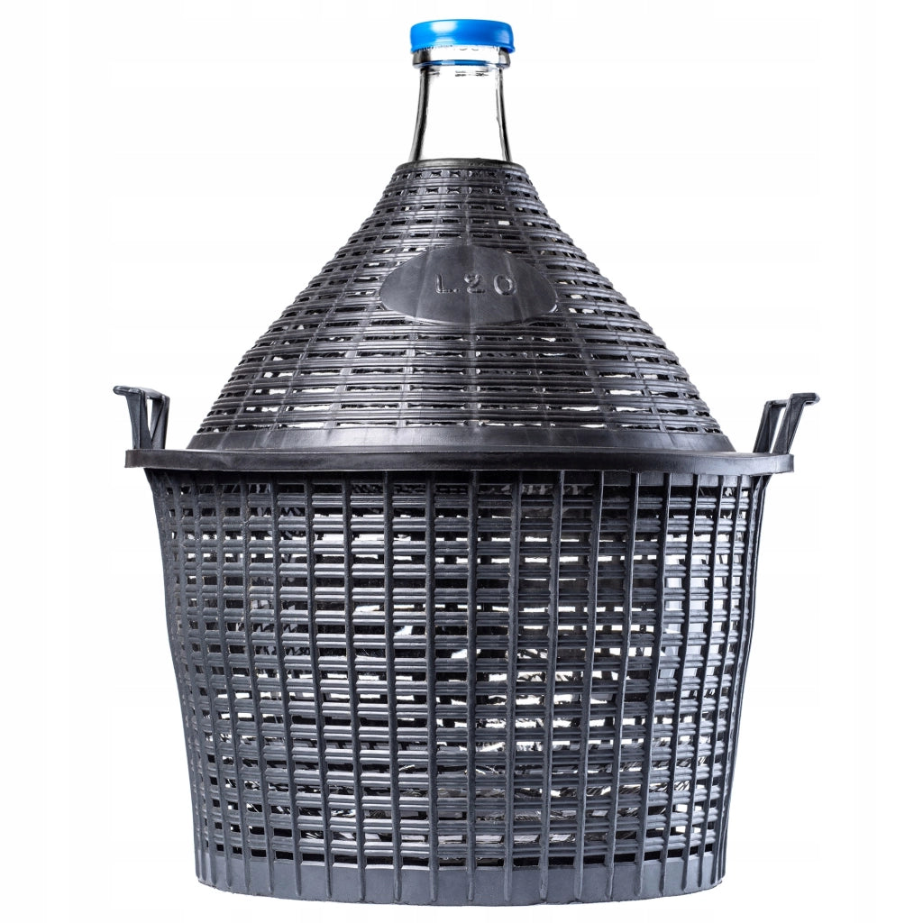 KADAX Lady's Balloon Bottiglia da 34 litri per vino e liquori in un cestino Bottiglia da gallone per vino con tappo