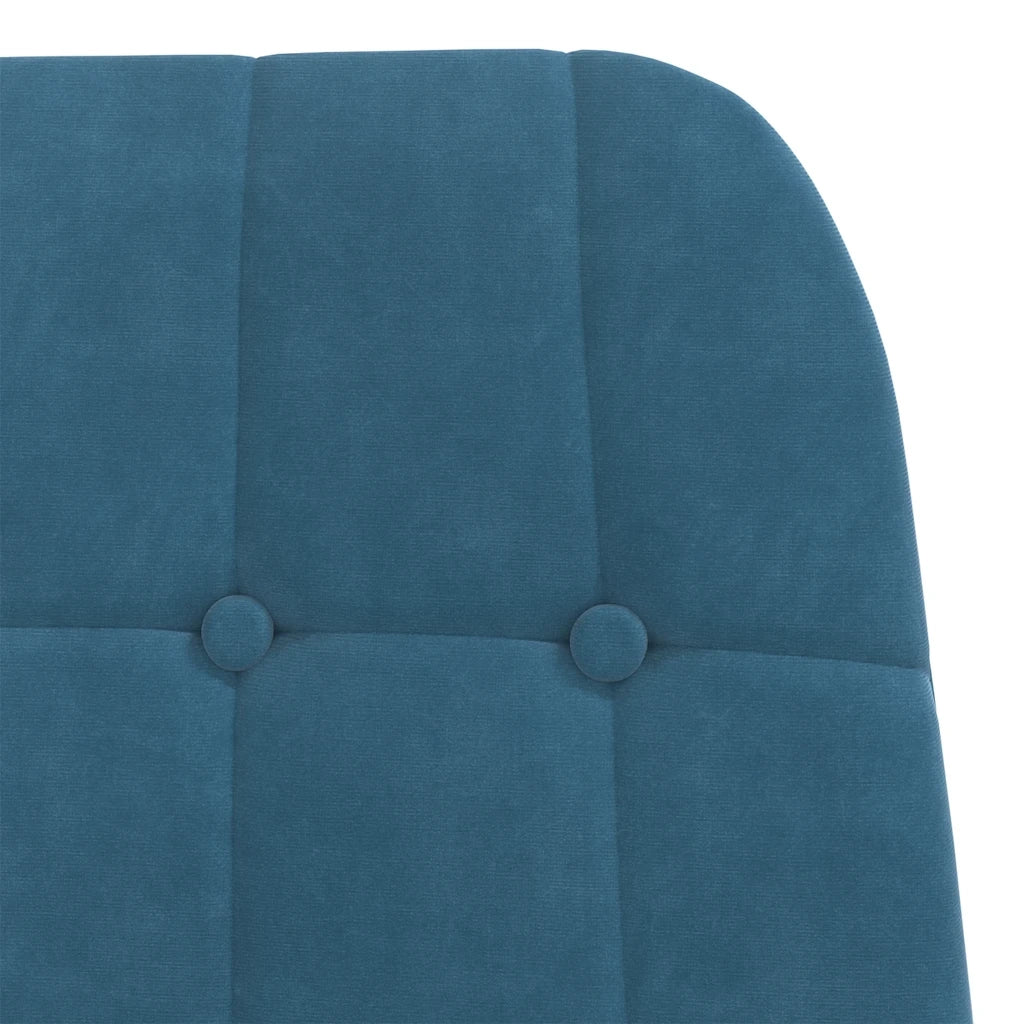 Divano Sedia-Poltrona Relax con Poggiapiedi Blu in Velluto 824621