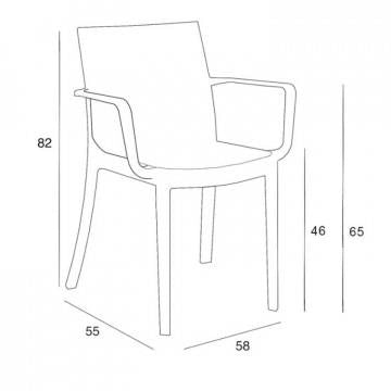 POLTRONA MATRIX IMPILABILE IN POLIPROPILENE 55X58X85 CM BIANCA OKX