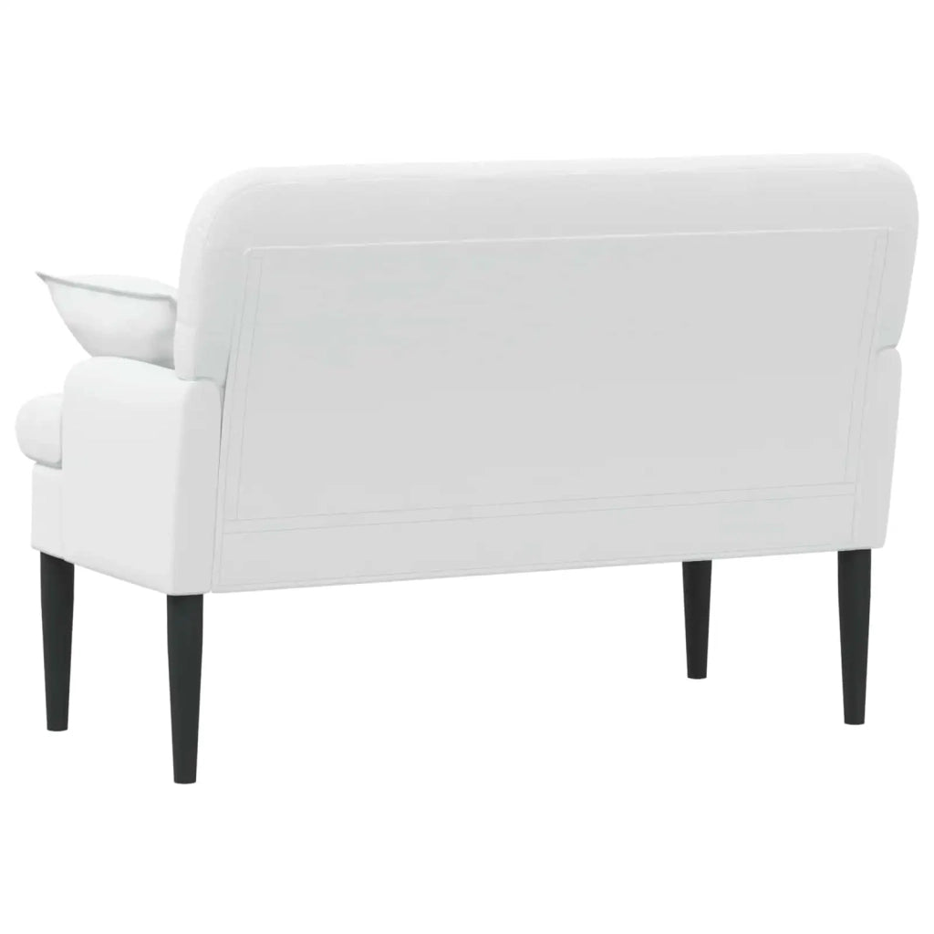 Loveseat con bottoni imbottiti Bianco 111 x 68 x 80 cm Tessuto 42041806