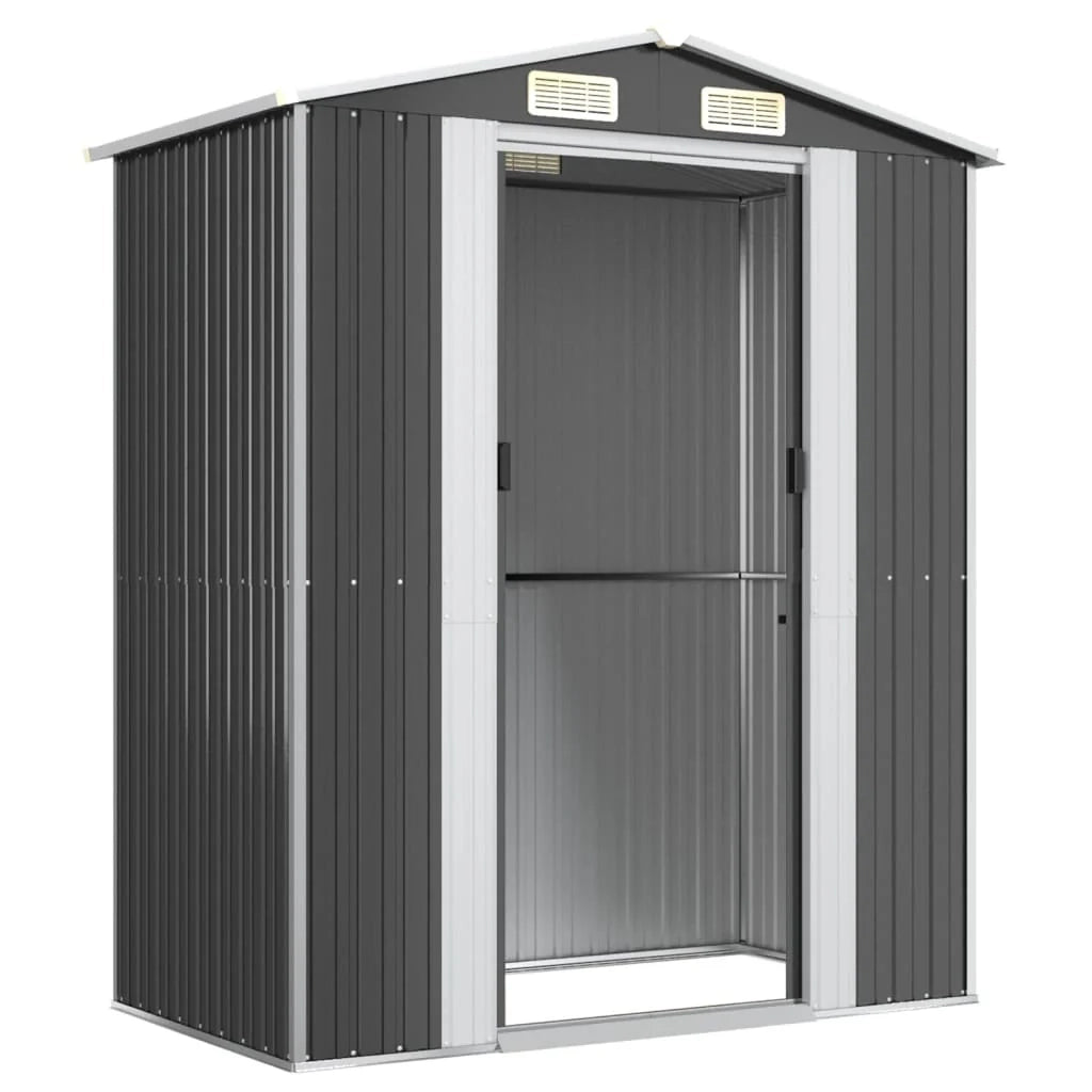 Casetta da giardino cabina ripostiglio casetta da esterno robusta casetta per attrezzi 192 x 108 x 223 cm acciaio zincato antracite 02_0022194