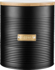 Contenitore aereostatico per biscotti - coperchio in bambù - 26 litri - nero lucido/oro