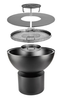 Barbecue a Legna Ø80x80 cm Primula in Acciaio Effetto Ruggine