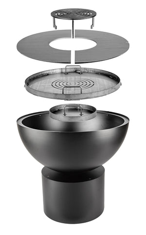 Barbecue a Legna Ø80x80 cm Primula in Acciaio Effetto Ruggine