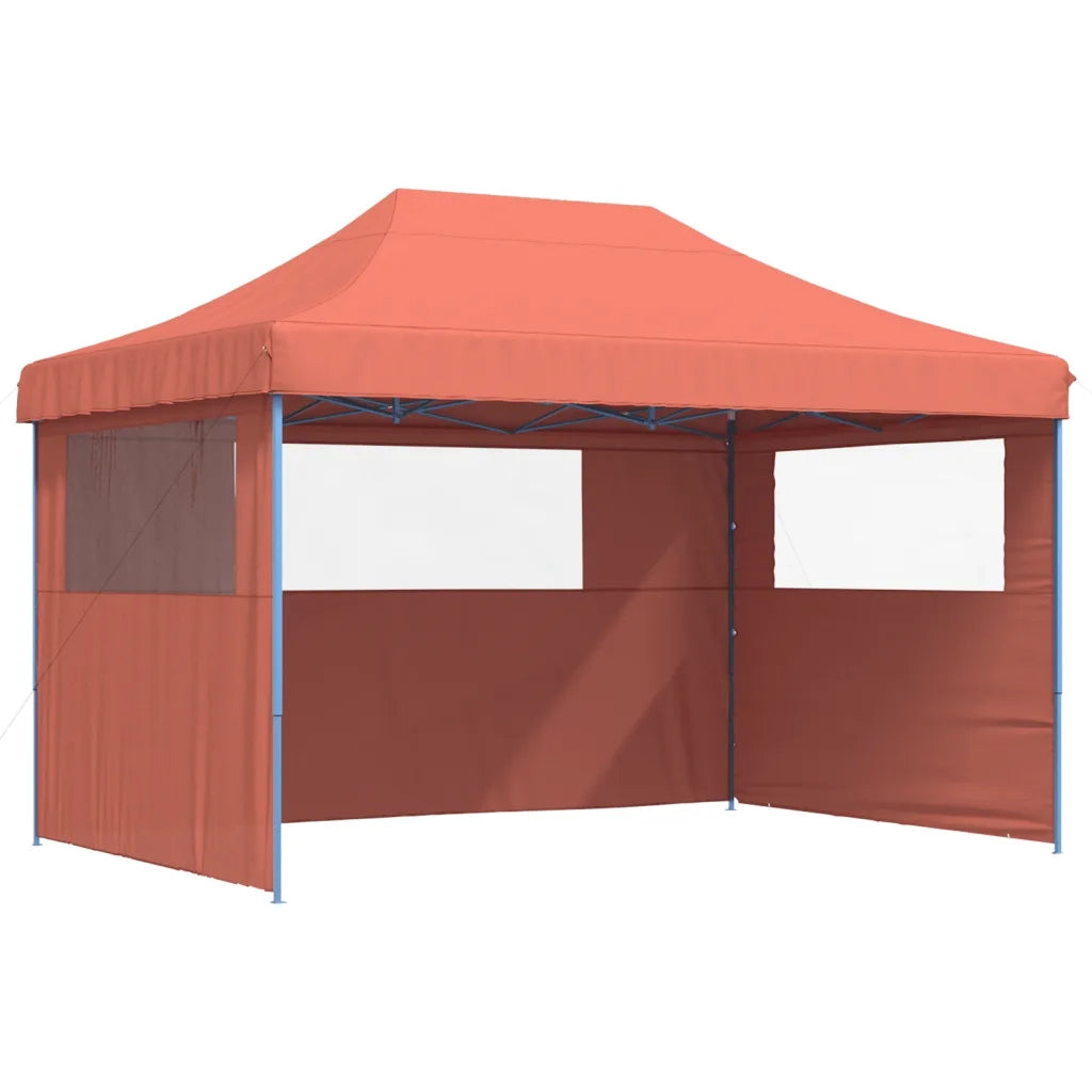 Tendone per Feste Pieghevole Pop-Up con 3 Pareti Terracotta 4005021