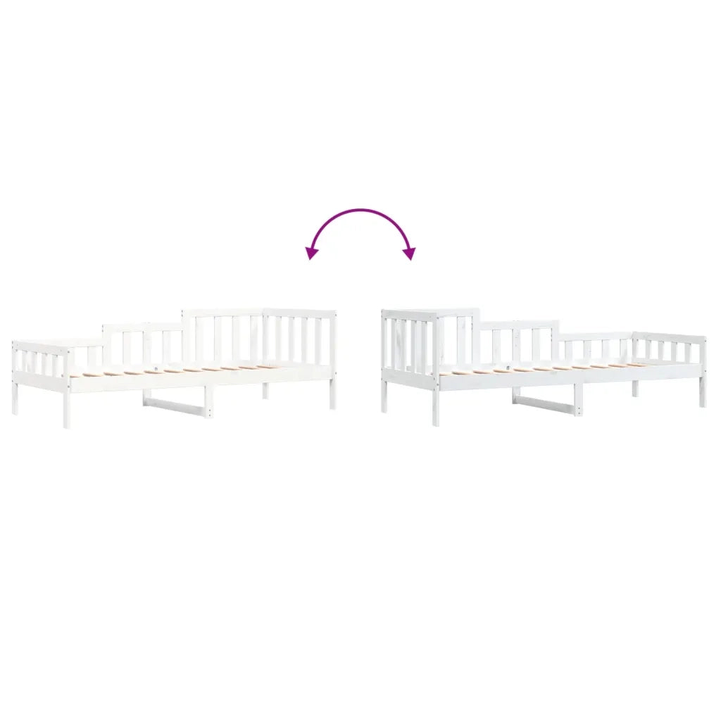 Dormeuse senza Materasso-Divano Letto-Struttura Letto Bianca 90x200 cm Legno Massello Pino 961315