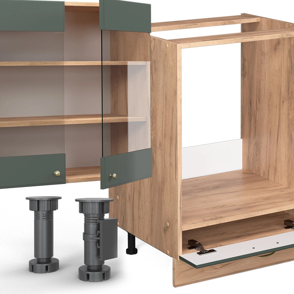 Vicco Cucina componibile Quercia verde-oro Country/oro Power 355 cm senza piano di lavoro