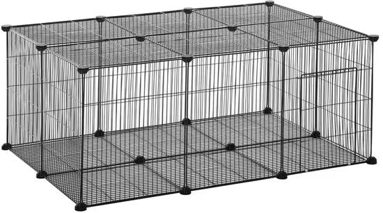 Casa per Animali - Coniglio - Cavia - Chinilla - Gattini - Sedia - Recinzione - Visibile - Metallo - Nero