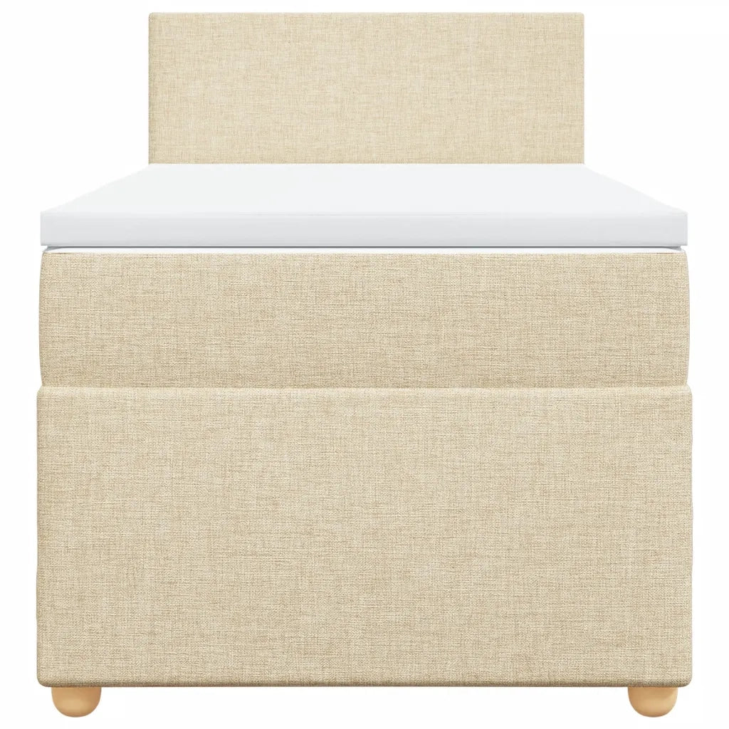 Giroletto a Molle con Materasso Crema 90x190 cm in Tessuto