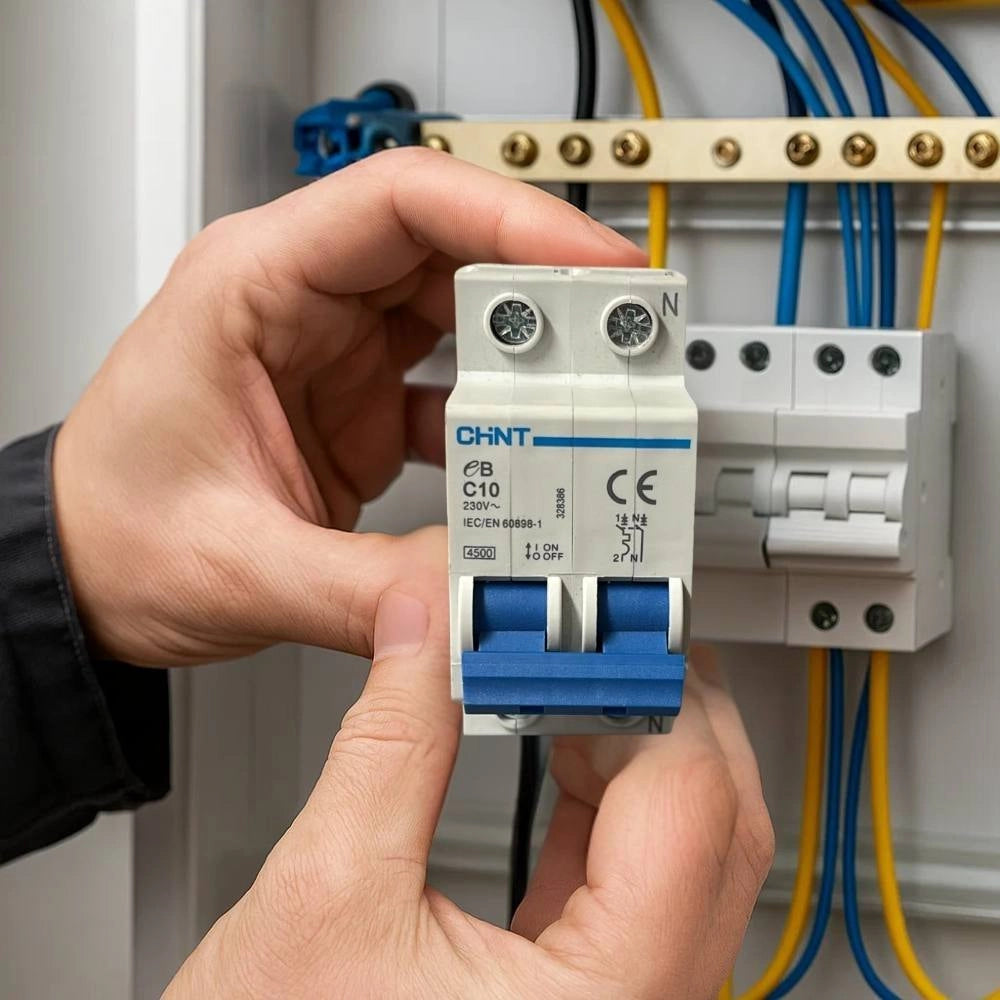 Chint interruttori magnetotermici 1p+n curva c 4,5ka serie eb 2 moduli *** ampere 10 ampere, confezione 1