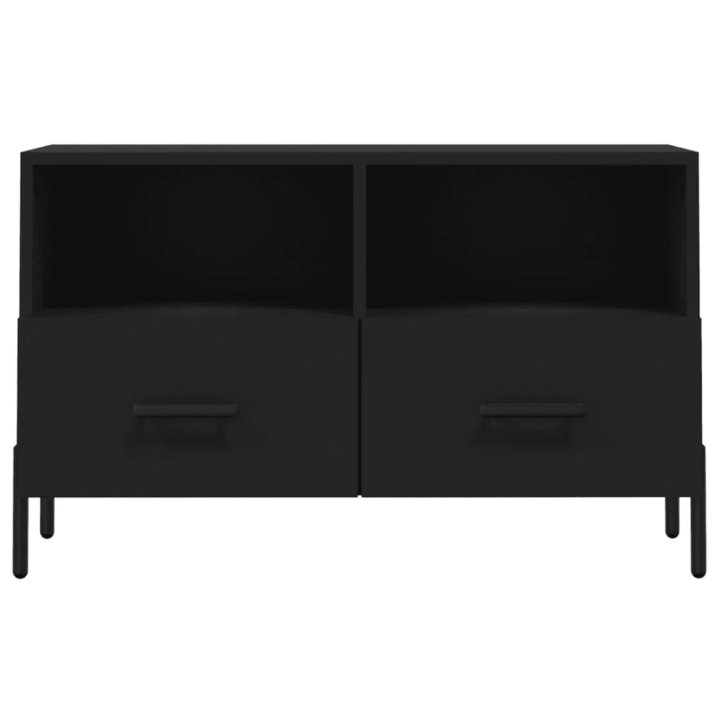 Mobile TV multimediale mensola TV credenza TV sala da pranzo soggiorno camera da letto 80 x 36 x 50 cm legno ingegnerizzato nero 02_0026307