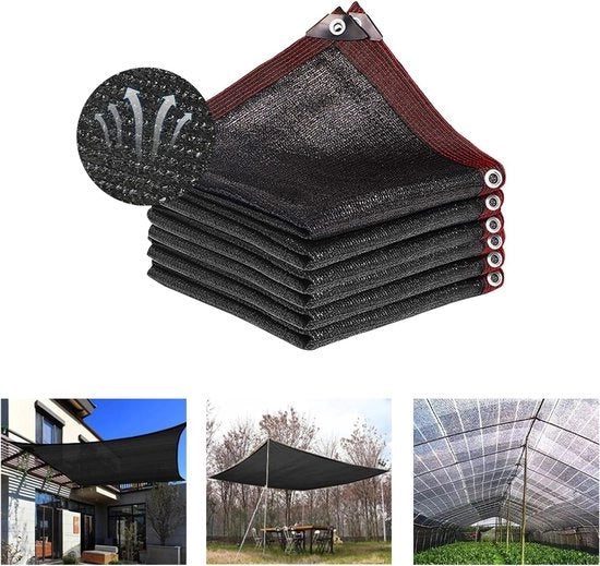 Tessuto di rete nera con protezione UV, adatto per gazebo, giardini, serre e altre aree all'aperto. Dimensioni: 4 x 8 metri.