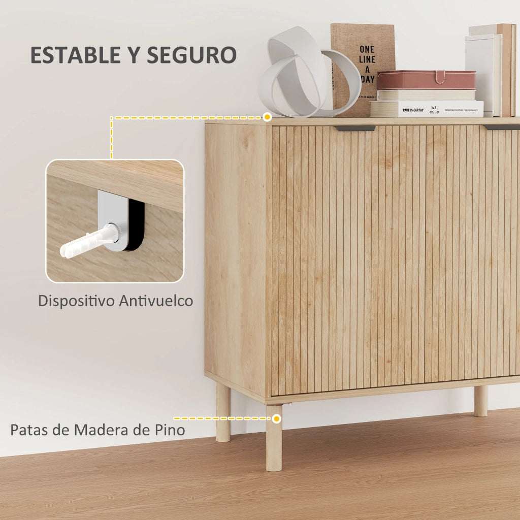 Mobile Ingresso Compatto ¨C Xylo ¨C Rovere con Ante e Ripiano Regolabile 78x40x77,5 cm