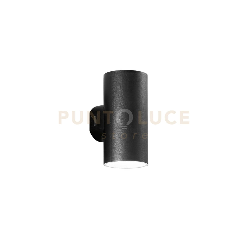 APPLIQUE BIEMISSIONE LED POLO NERA TONDA 16W 1960LM CCT 3000K / 4000K IP65 7,8X9,9X16,2CM