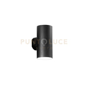 APPLIQUE BIEMISSIONE LED POLO NERA TONDA 16W 1960LM CCT 3000K / 4000K IP65 7,8X9,9X16,2CM
