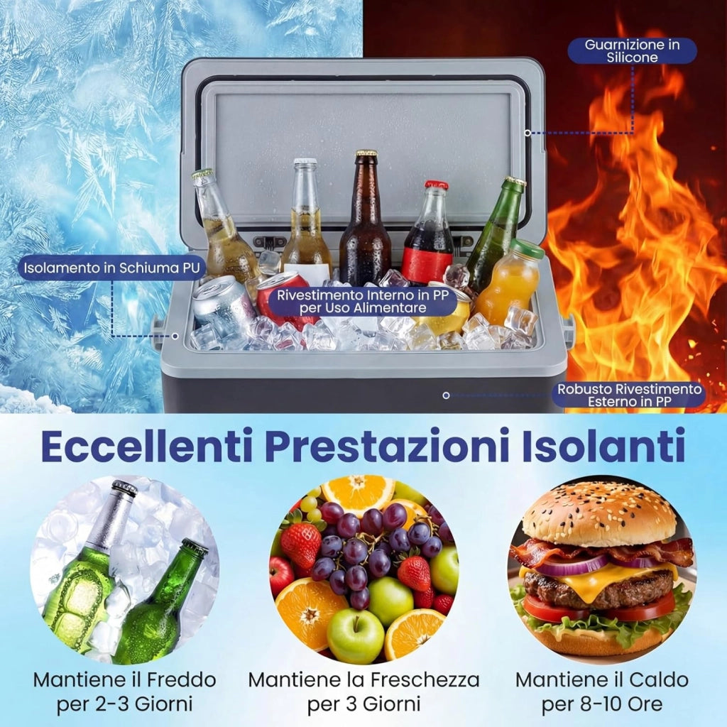 Raffreddatore Rigido Portatile 12L, Ghiacciaia Isolata con Impugnatura Facile da Afferrare, Mantiene il Ghiaccio per 3 Giorni, per Campeggio, Picnic e Pesca
