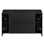 Mobile Sottolavabo da Parete NEWPORT con 2 Cassetti e 2 Armadietti 120 x 60 x 40 cm - Nero  [en.casa]