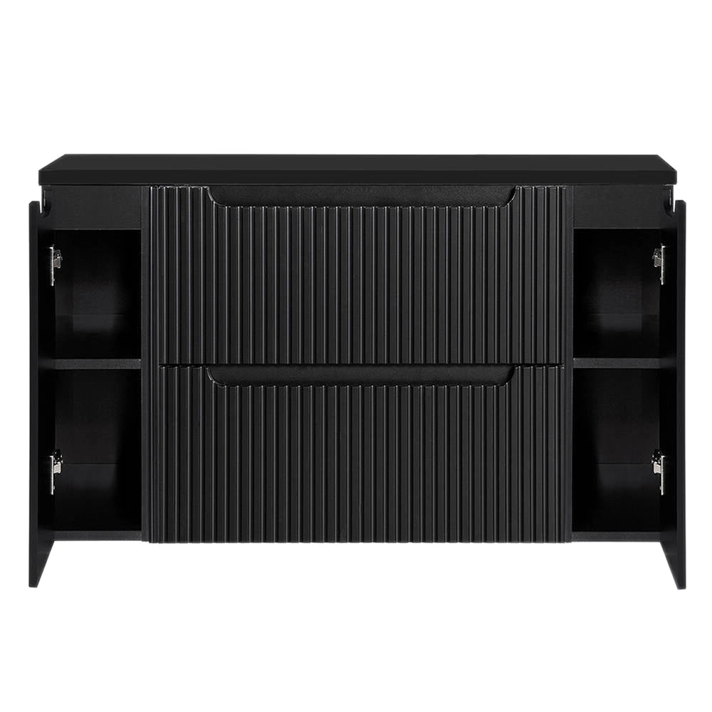 Mobile Sottolavabo da Parete NEWPORT con 2 Cassetti e 2 Armadietti 120 x 60 x 40 cm - Nero  [en.casa]