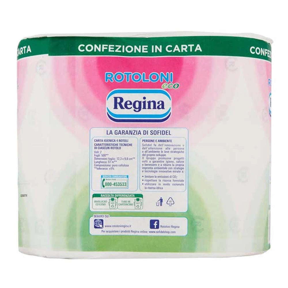 Rotoloni regina carta igienica 6 confezioni da 4 maxi rotoli eco ciascuno