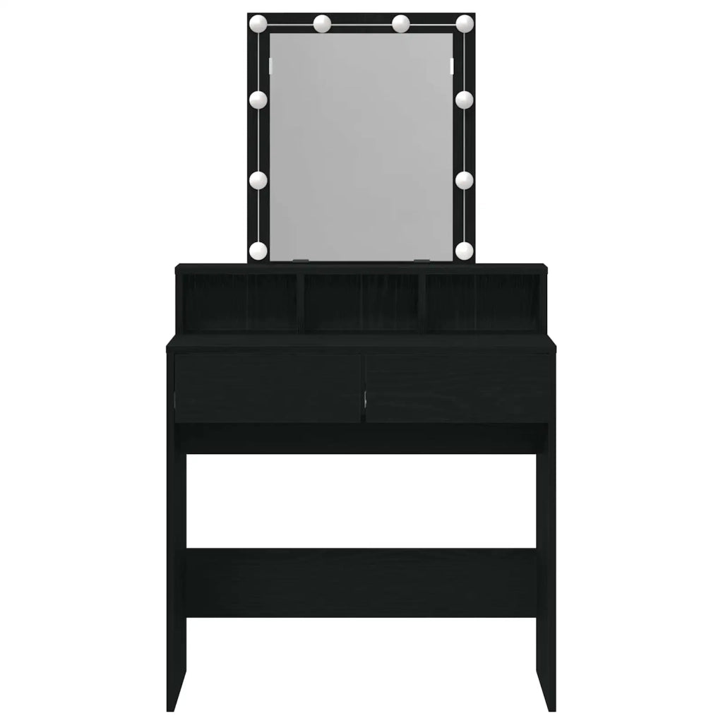 Tavolo da Trucco con cassetto Rovere nero 80 x 41 x 144.5 cm 862302