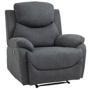 Poltrona Relax Manuale Ergonomica in Tessuto, Poltrona Reclinabile a 150¡ã e Poggiapiedi per Casa e Ufficio, 93x88x102cm, Grigio Scuro