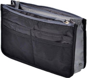 Organizzatore di tasche per donne, cosmetico con 13 compartimenti, imbottitura espandibile, borsa con cerniera, valigetta con maniglia, dimensioni 28 x 16,5 x 8,5 cm
