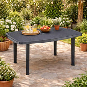 TAVOLO FARO FORMA OVALE PER INTERNI ED ESTERNI IN POLIPROPILENE COLORE ANTRACITE 137X85X72 CM
