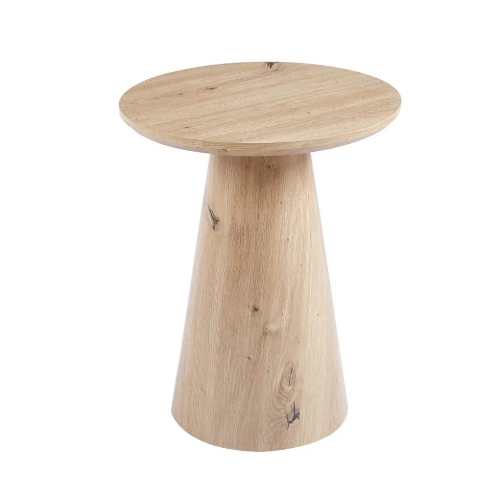 Tavolino d'appoggio rotondo collezione TIGNES – Effetto pino – D45 x H55 cm