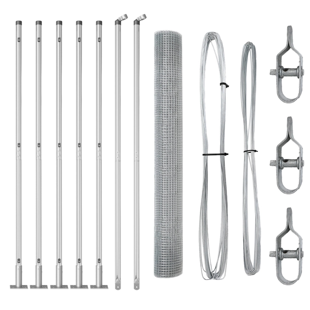 Set di Pali Set di 2 Acciaio zincato 10 x 1 m Robusto