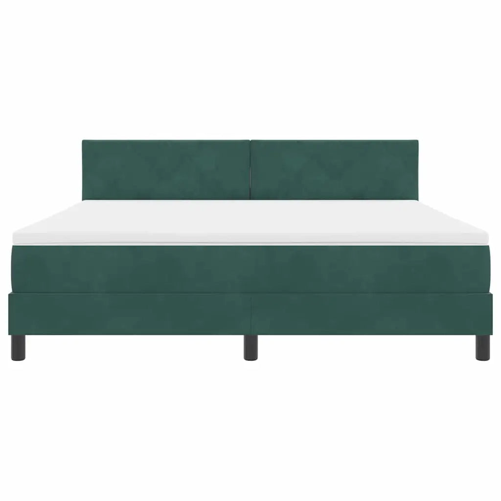 Letto a Sorgente LED con led Verde Scuro 180 x 200 cm Velluto 3342737